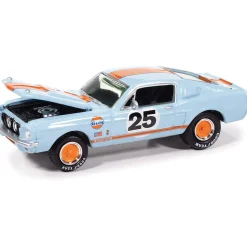 1967 Shelby GT-500 - Gulf Light Blue w/ Orange Stripe 1:64 Scale Diecast Model Car by Johnny Lightning