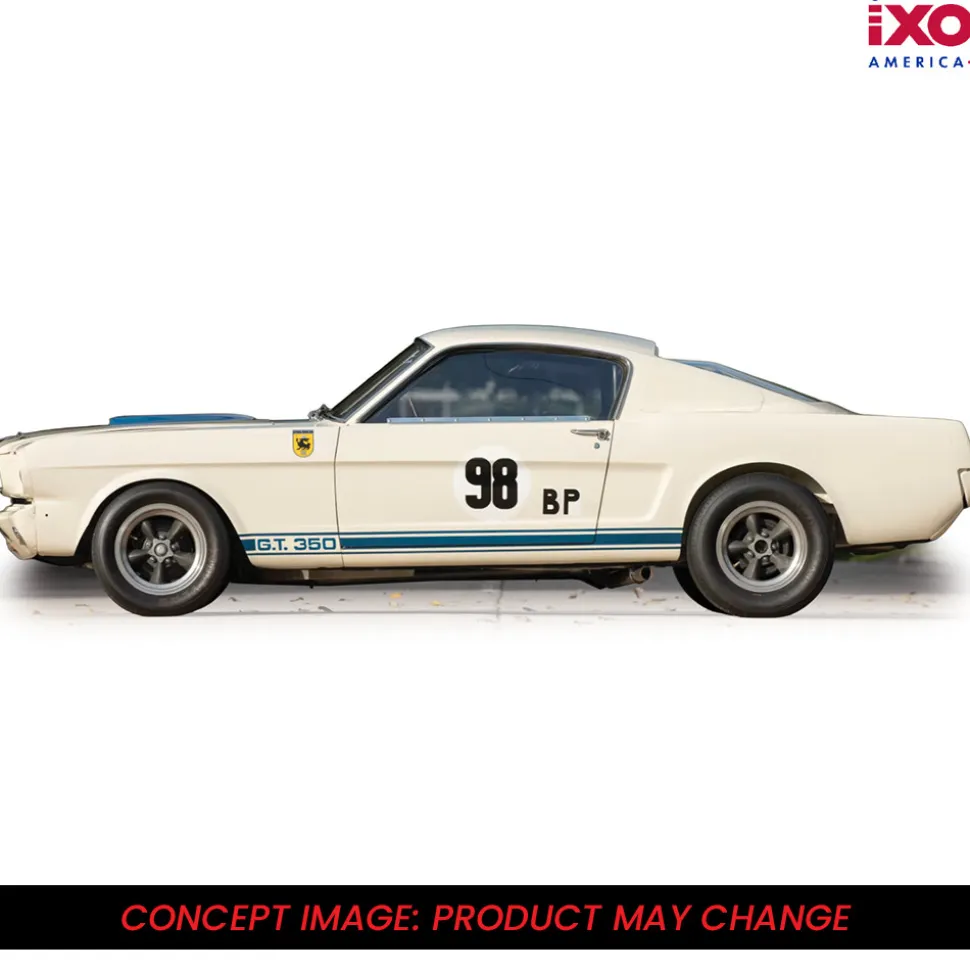 1965 Shelby GT350R Prototype - Wimbledon White 1:43 Scale Diecast Model Car by IXO Models