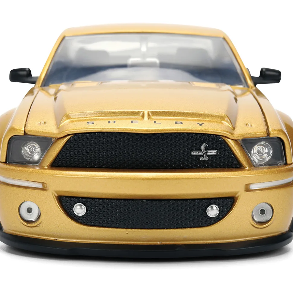 2008 Shelby Mustang G.T. 500KR - Gold Cobra 1:24 Scale Diecast Model Car by Jada Toys