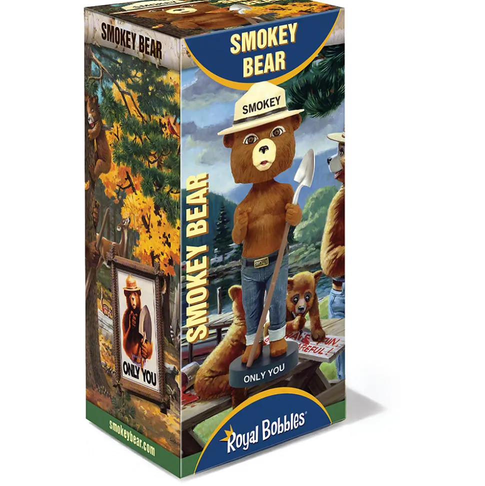 Smokey Bear Bobble Head with Shovel Cast Resin Figure by Royal Bobbles
