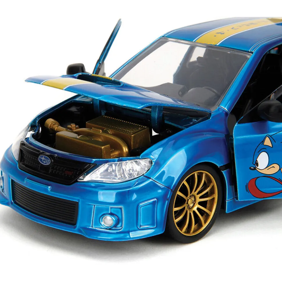 2012 Subaru Impreza WRX STI w/Sonic The Hedgehog 1:24 Scale Diecast Model Truck by Jada Toys