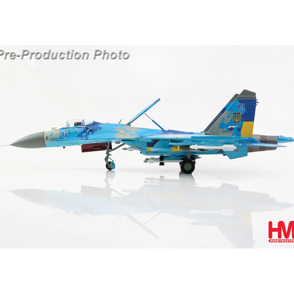 Su-27 Flanker B 1/72 Die Cast Model - HA6027 Ukrainian Air Force (with 2 x JDAM-Er gliding bombs) 1:72 scale Metal by Hobby Master