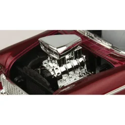 1955 Supercharged Chevy Bel Air - Burgundy 1:18 Scale Diecast Model by Motormax