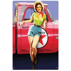Texaco Pin Up Metal Sign RVG1046 .040 Aluminum by Reedyville Goods