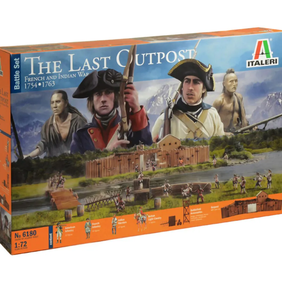 The Last Outpost - FR./Indian War 1/72 Figure Kit 1:72 Scale Plastic Model Kit by Italeri