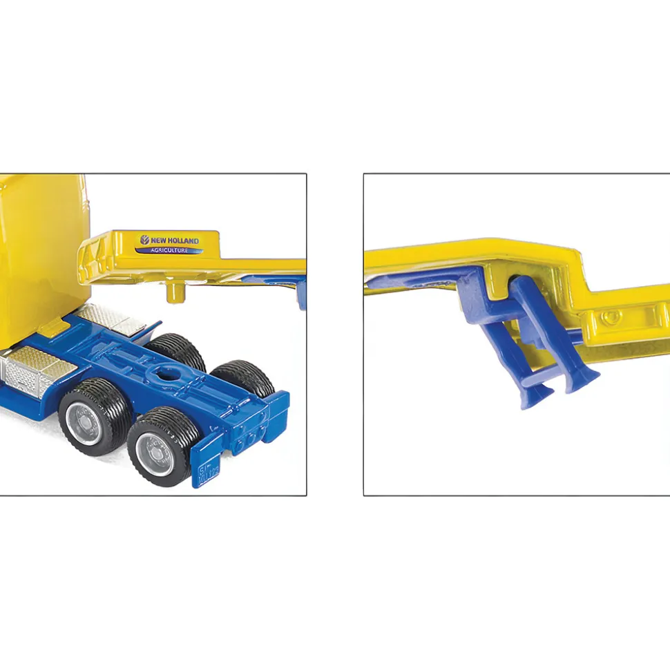 Tractor Trailer Truck With New Holland Tractors 1:87 Scale Diecast Model Truck by Siku