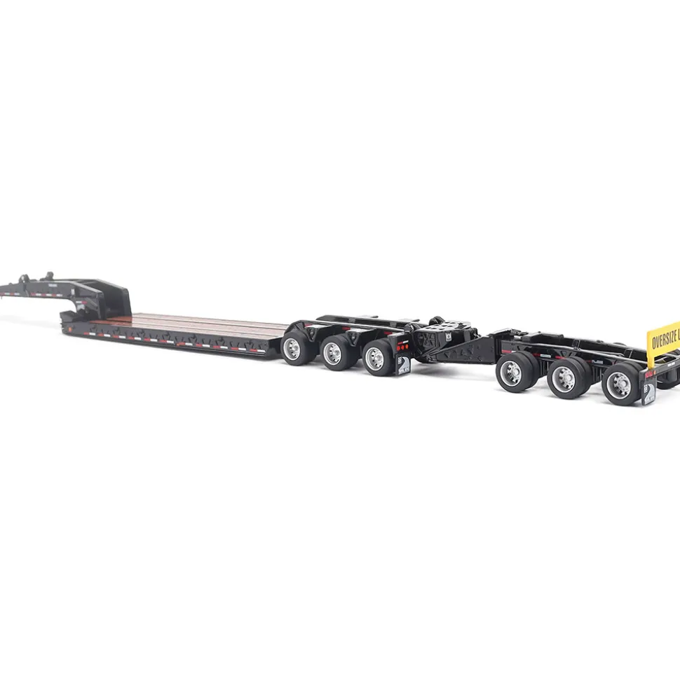 Trail King TK170 Hydraulic Detachable Gooseneck Lowboy Trailer with Jeep & Booster 1:64 Scale Diecast Model Truck by Diecast Masters