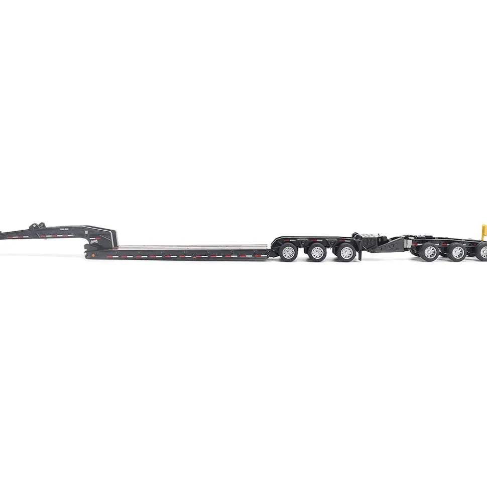 Trail King TK170 Hydraulic Detachable Gooseneck Lowboy Trailer with Jeep & Booster 1:64 Scale Diecast Model Truck by Diecast Masters