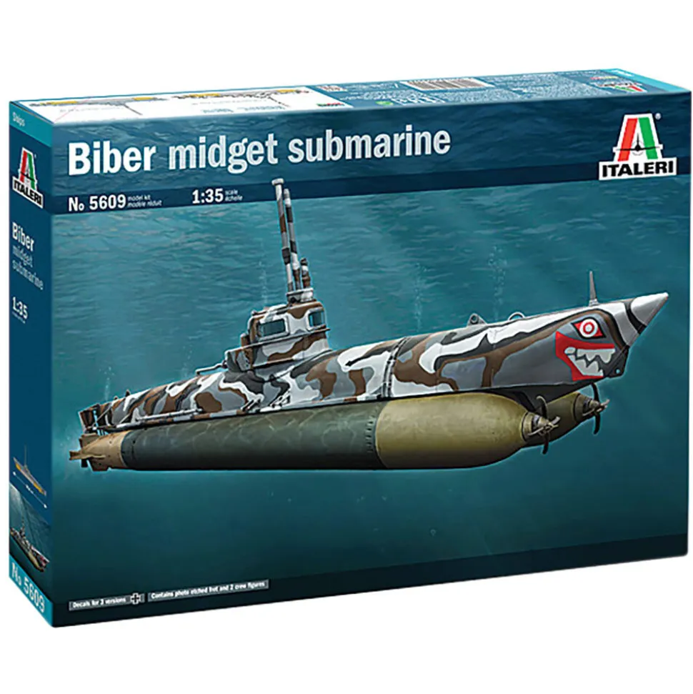 U-Boot Biber Midget Submarine 1/35 Kit Italeri (5609s) 1:35 Scale Plastic by Italeri