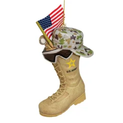 U.S. Army® Boot With U.S.A. Flag and Icons Ornament AM2163 Resin by Kurt S. Adler