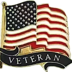 USA Veteran Wavy Lapel Pin Ruffin (249301) by Ruffin Flag Company