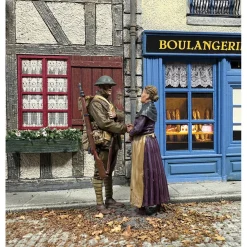 U.S. Doughboy with Civilian Woman 1/30 Figure Set - 1918 William Britain (23129) 1:30 Scale Metal by William Britain