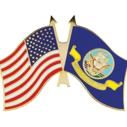 U.S. Flag and Navy Flag Lapel Pin Eagle Emblems (P62497) by Eagle Emblems