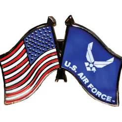 U.S. Flag and USAF Flag Lapel Pin Eagle Emblems (P62498) by Eagle Emblems