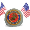 U.S. Marines Garden Stone with Flags Geocentral (R35183) by Geocentral