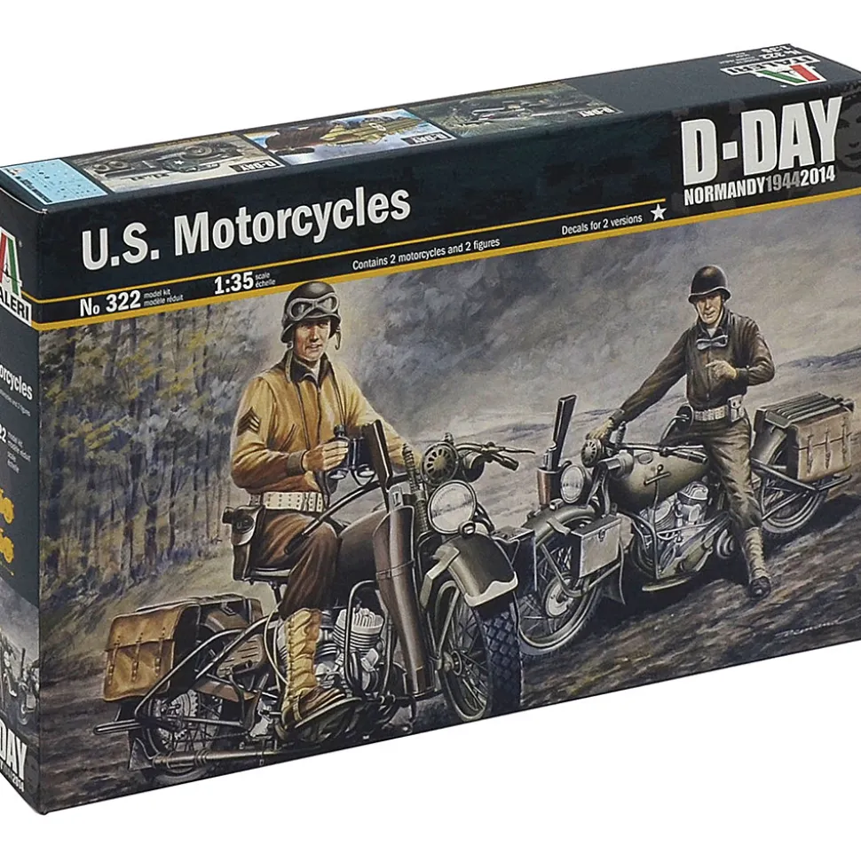 U.S. Motorcycles WW2 1/35 Kit Italeri (0322) 1:35 scale Plastic by Italeri