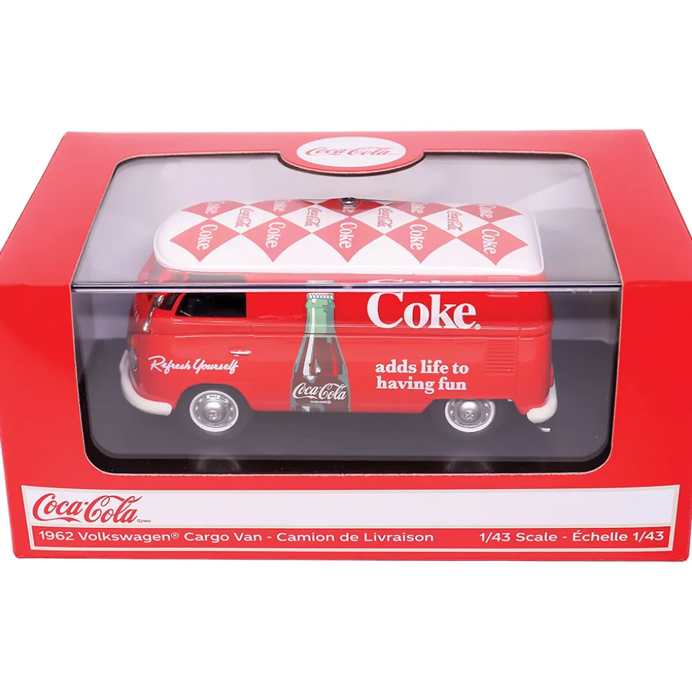 1962 Volkswagen Coca-Cola Cargo Van Red/White 1:43 Scale Diecast Model Truck by Motor City Classics