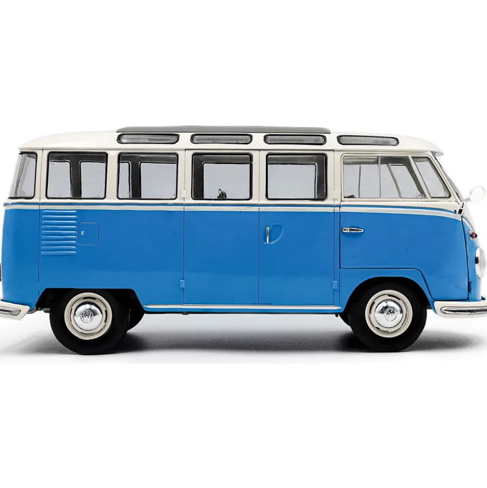 1962 Volkswagen T1 Samba - Blue/White 1:18 Scale Diecast Model Car by Solido