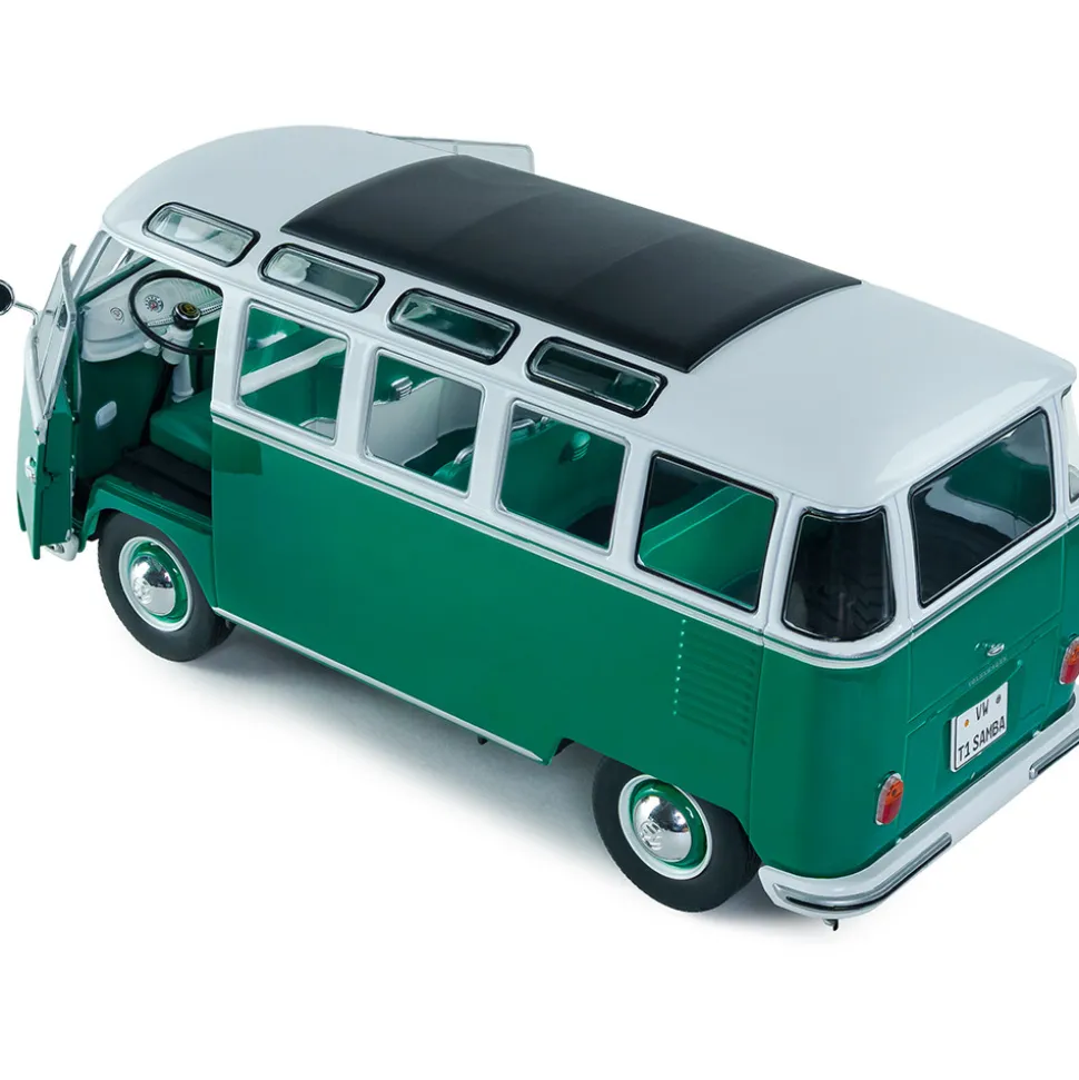 1962 Volkswagen T1 Samba - Green / White 1:18 Scale Diecast Model Truck by Solido