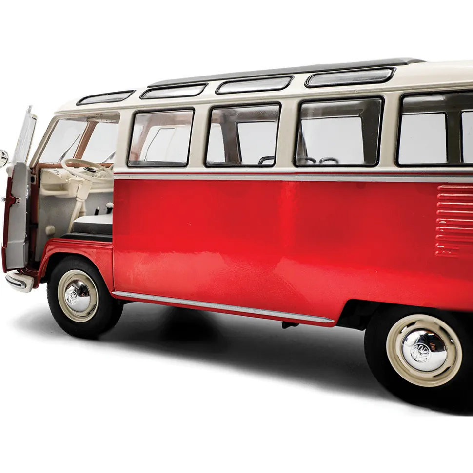 1962 Volkswagen T1 Samba - Red/White 1:18 Scale Diecast Model Car by Solido