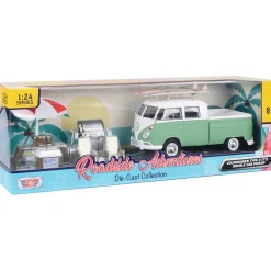 Volkswagen Type 2 (T1) - Double Cab Pickup - Roadside Adventures 1:24 Scale Diecast Model Truck by Motormax