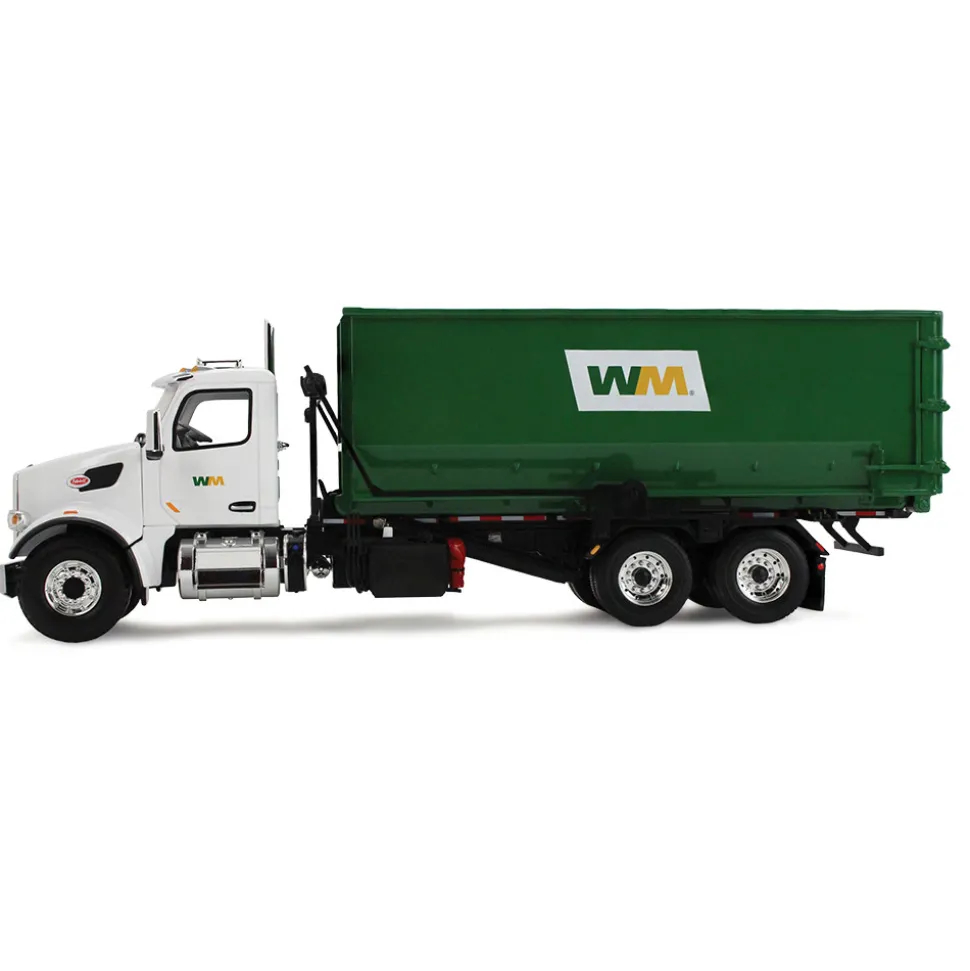 Waste Management Peterbilt Model 567 with 40 Yard Roll-Off Container 1:34 Scale Diecast Model Truck by First Gear