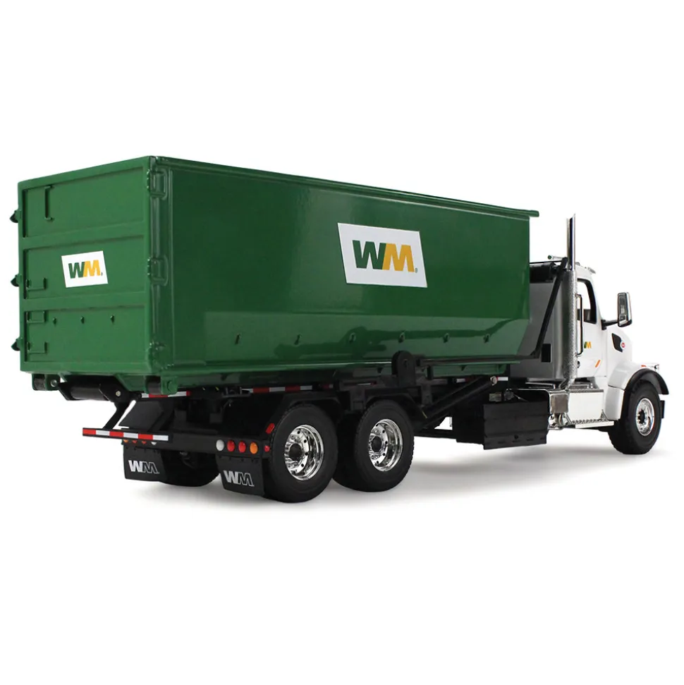 Waste Management Peterbilt Model 567 with 40 Yard Roll-Off Container 1:34 Scale Diecast Model Truck by First Gear
