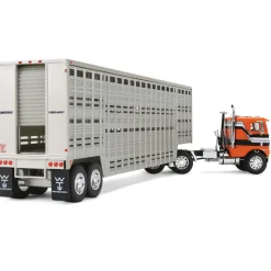 Western Distributors Peterbilt Model 351 with 63" Flat Top Sleeper & 40' Vintage Trailer with Reefer 1:64 Scale Diecast Model Truck by Diecast Promotions