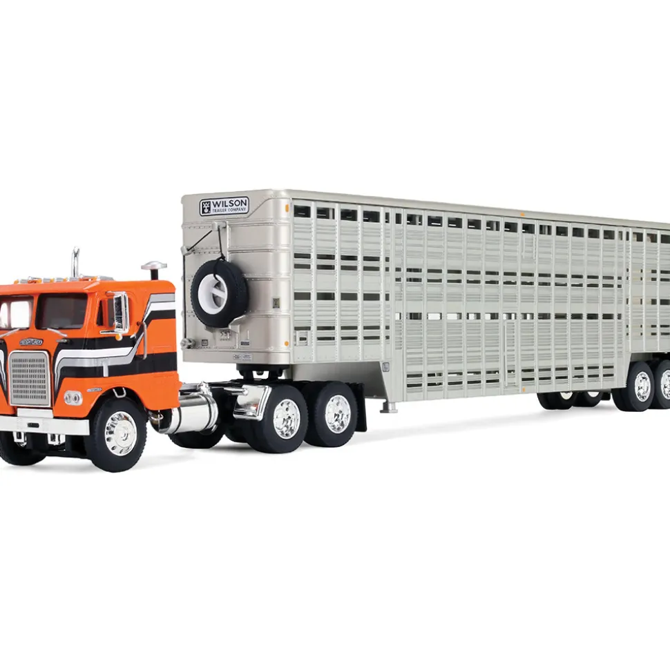Western Distributors Peterbilt Model 351 with 63" Flat Top Sleeper & 40' Vintage Trailer with Reefer 1:64 Scale Diecast Model Truck by Diecast Promotions