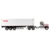 Western Star 4900 SFFA Day Cab with 40' Dry Goods Sea Container - Red& Gray - OOCL - White 1:50 Scale Diecast Model Truck by Diecast Masters