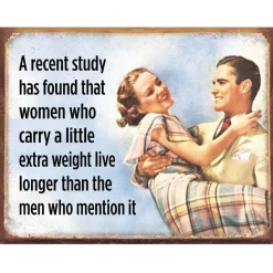 Women Live Longer Metal Sign 2038 Tin by Desperate Enterprises