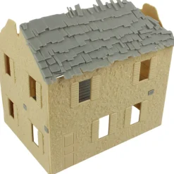 WWII Bombed Farm House Tan BMC (49996) 1:32 Scale Plastic by BMC Toys