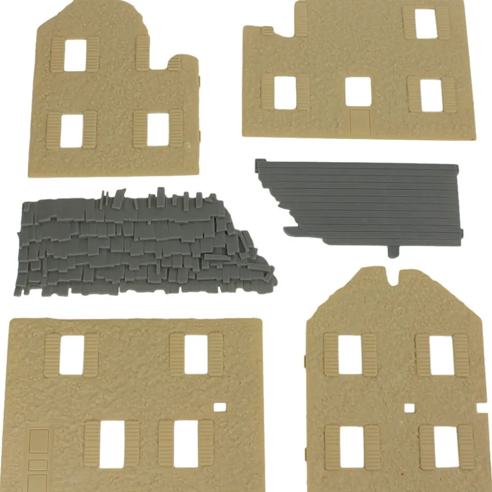 WWII Bombed Farm House Tan BMC (49996) 1:32 Scale Plastic by BMC Toys