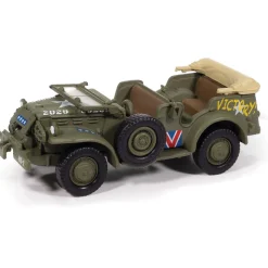 WWII Dodge WC57 Command Car Parade Vehicle VE Victory Europe - Army Green 1:64 Scale Diecast Model Truck by Johnny Lightning