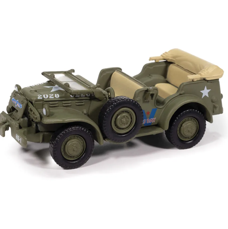 WWII Dodge WC57 Command Car Parade Vehicle VE Victory Japan - Army Green 1:64 Scale Diecast Model Truck by Johnny Lightning