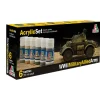 WWII Military Allied Army Acrylic Paint Set Plastic Model Kit by Italeri